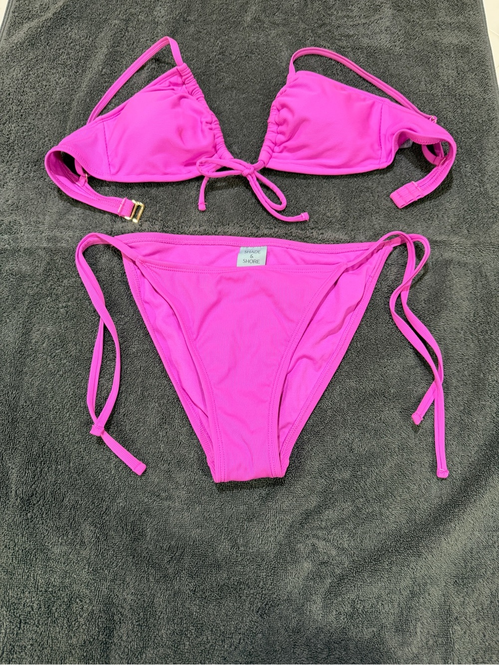 Shade & Shore Kids Hot Pink Tie-Side Bikini Set